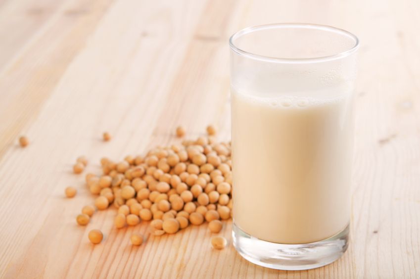 vaso de leche de soya